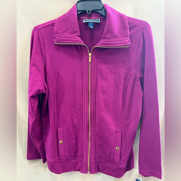Karen Scott Jackets & Blazers - NWT Karen Scott sport zip up passion flower jacket